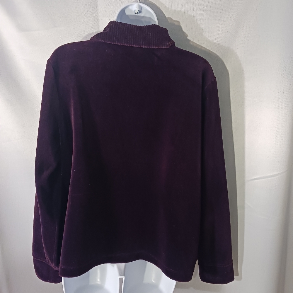 Jones New York Rich Violet Soft Jacket with Gold Zipper/Buttons & Pockets Sz XL - Picture 4 of 14